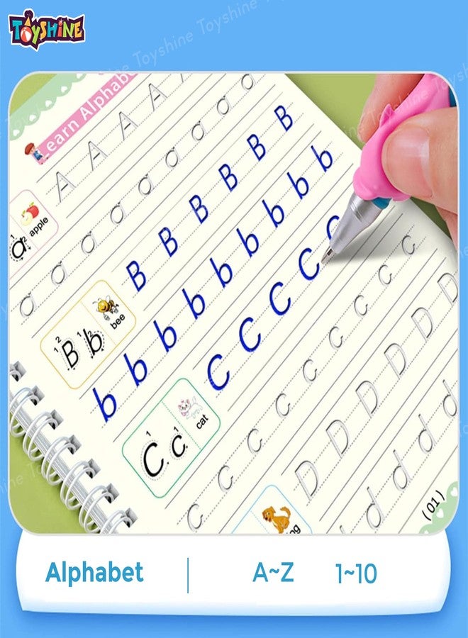 Toyshine 4 PCS Magic Practice Copybook for Kids, Handwriting English Reusable Magical Practice Copy Books for Kids Tracing Book Letter Writing Book - Image 3